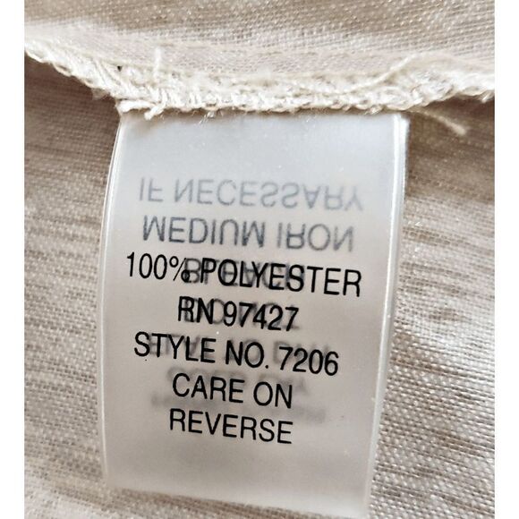 Dolce Cabo Beige Sheer Gauzy Shimmery Long Sleeve Top Size M - Picture 3 of 10